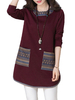 Casual Printed Patchwork O-Neck Long Sleeve Blouse For Women