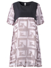 Casual Printed Patchwork Short Sleeve O-Neck Mini Dress