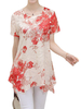 Casual Printed Short Sleeves Irregular Chiffon Shirts For Women