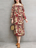 Casual Printed Square Collar Women Dresses