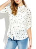 Casual Printed Women Long Sleeve Stand Collar Shirt