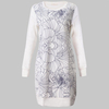 Casual Printing Long Sleeve Round Neck Nightdress Cotton Nightgown For Women
