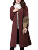 Casual Pure Color Dot O-Neck Long Sleeve Button Cotton Long Coat