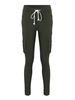 Casual Pure Color Drawstring Elastic Waist Pocket Pants For Women