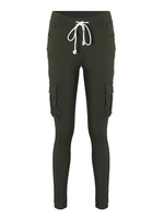 Casual Pure Color Drawstring Elastic Waist Pocket Pants For Women