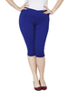 Casual Pure Color Elastic Waist Slim Stretch Capri Pants For Women