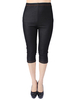 Casual Pure Color High Waist Slim Stretch Capri Pants For Women