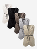 Casual Pure Color Hooded Sleeveless Plush Vest Jacket With Belt For Women