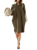 Casual Pure Color Lapel Button High Low Shirt Dress For Women