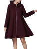 Casual Pure Color Lapels Zipper Long Sleeve Coat For Women