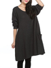 Casual Pure Color Long Sleeve Pullover Sweater Dress For Women