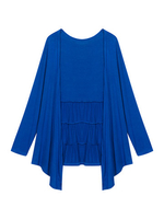 Casual Pure Color Long Sleeve Ruffled Thin Cardigan For Women