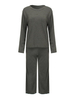Casual Pure Color Long Sleeve Two-Piece Set Overall Jumpsuit For Women