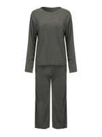 Casual Pure Color Long Sleeve Two-Piece Set Overall Jumpsuit For Women