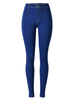 Casual Pure Color Mid-Waist Slim Denim Pencil Pants For Women