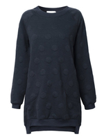 Casual Pure Color O-Neck Long Sleeve Cotton Mini Dress For Women