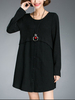 Casual Pure Color Patchwork Button Knit Mini Dress For Women