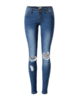 Casual Pure Color Ripped Holes Elastic Pencil Jeans For Women
