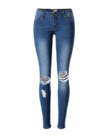 Casual Pure Color Ripped Holes Elastic Pencil Jeans For Women