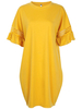 Casual Pure Color Sleeve Hollow Out Patchwork Dress For Women