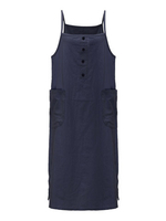 Casual Pure Color Strap Button Pocket Split Dress For Women