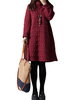 Casual Pure Color Turtleneck Long Sleeve Cotton Dress For Women