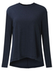 Casual Round Neck Side Split Hem Irregular Blouse For Women