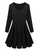 Casual Ruffles Loose Thick Pure Color Women A-Line Dress