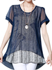 Casual Short Sleeves Fake Two Pieces Printed Chiffon Shirts