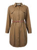 Casual Single Breasted Solid Lapel Long Sleeve Trench Coat With Belt