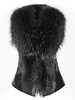 Casual Sleeveless Slim Bow Faux Fur Thick Vest Coat