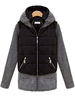 Casual Slim Knit Patchwork Long Sleeve Hood Coat