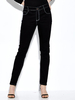 Casual Slim Pocket Black Elastic Mid Waist Skinny Women Denim Jeans