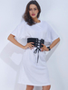 Casual Solid Color Half Bat Sleeve O-neck Dress For Women