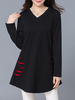 Casual Solid Color Hole Patchwork Long Sleeve V Neck Women Dresses