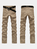 Casual Solid Color Long Trousers Slim Fit Plus Size Pants For Men