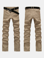 Casual Solid Color Long Trousers Slim Fit Plus Size Pants For Men