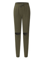 Casual Solid Elastic Waist Drawstring Hole Sport Pants For Women