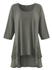 Casual Solid Lace Stitching Half Sleeve Irregular T-Shirt For Women