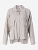 Casual Solid Lapel Button Pocket High Low Outwear For Women