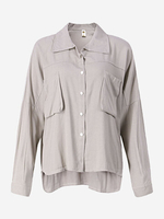 Casual Solid Lapel Button Pocket High Low Outwear For Women