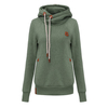 Casual Solid Long Sleeve Drawstring Hoodie For Women