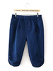 Casual Solid Loose Elastic Waist Denim Cropped Pants