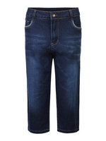 Casual Solid Pocket Skinny Denim Cropped Trousers Jean