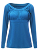 Casual Solid Ruffles Patchwork Long Sleeve Tops For Women