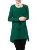 Casual Solid Zipper Patchwork Long Sleeve Blouse For Women