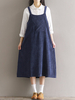 Casual Spaghetti Strap Loose O-neck Dress For Women