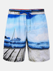 Casual Sport Board Shorts Printing Loose Breathable Shorts for Men