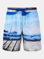 Casual Sport Board Shorts Printing Loose Breathable Shorts for Men
