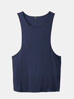 Casual Sport Cotton Bodybuilding Solid Color Tank Top For Men